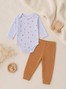 Conjunto Body Bebê Menina Suedine Borboletas