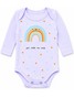 Conjunto Body Bebê Menina Suedine Arco-íris