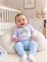 Conjunto Body Bebê Menina Suedine Arco-íris
