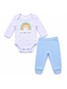 Conjunto Body Bebê Menina Suedine Arco-íris