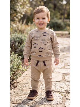 Conjunto Infantil Menino Moletom Peluciado Dinossauros