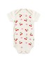 Kit Body Bebê Menina Suedine Cereja