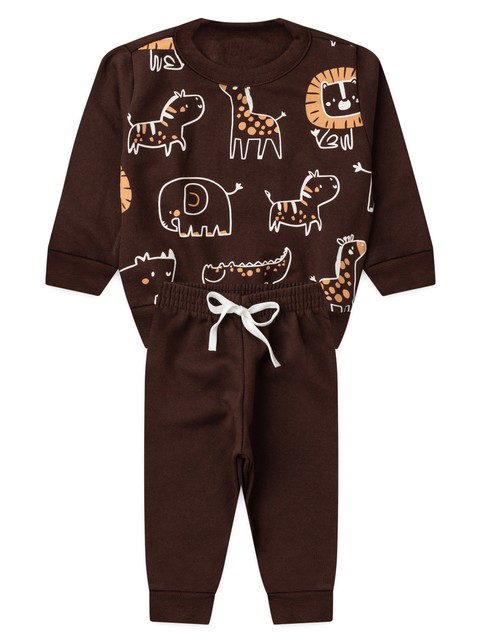 Conjunto Infantil Menino Moletom Peluciado Bichos