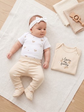 Conjunto Body Bebê Menina Suedine Love