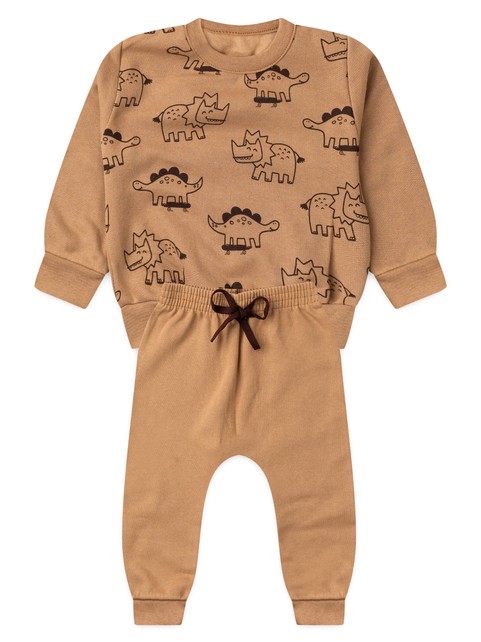 Conjunto Infantil Menino Moletom Peluciado Dinossauros