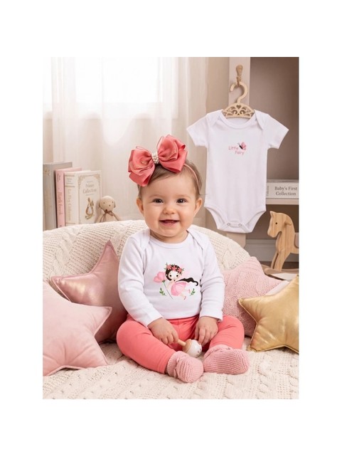 Kit Body Bebê Menina Suedine Fada