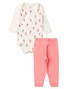 Conjunto Body Bebê Menina Suedine Tulipas