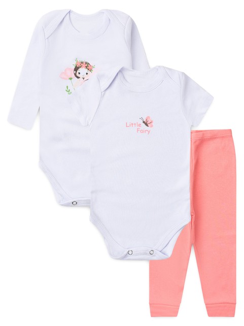 Kit Body Bebê Menina Suedine Fada
