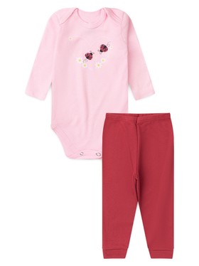 Conjunto Body Bebê Menina Suedine Joaninhas