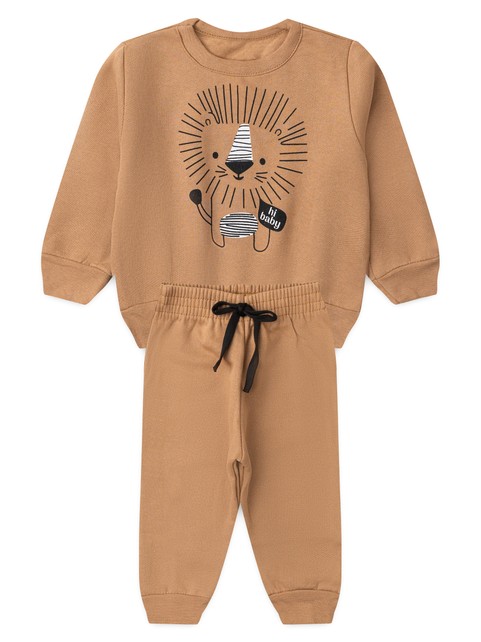 Conjunto Infantil Menino Moletom Peluciado Leão
