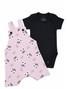 Conjunto Jardineira Bebê Menina Suedine Halloween Caveirinhas