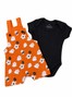 Conjunto Jardineira Bebê Unissex Suedine Halloween Fantasmas