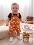 Conjunto Jardineira Bebê Unissex Suedine Halloween Fantasmas