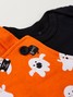 Conjunto Jardineira Bebê Unissex Suedine Halloween Fantasmas