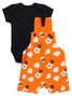 Conjunto Jardineira Bebê Unissex Suedine Halloween Fantasmas