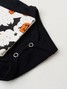 Conjunto Jardineira Bebê Unissex Suedine Halloween Abóbora