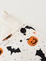 Conjunto Jardineira Bebê Unissex Suedine Halloween Abóbora