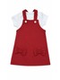 Conjunto Salopete Bebê Menina Suedine Laço Vermelho