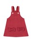 Conjunto Salopete Bebê Menina Suedine Laço Vermelho