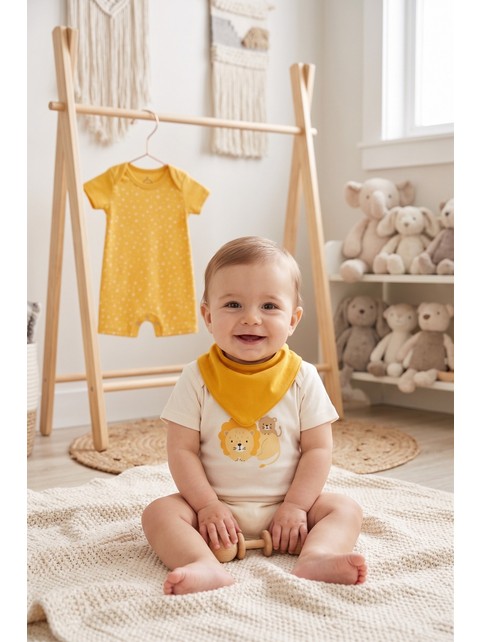 Kit Macacão Bebê Menino Suedine Leão