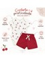 Conjunto Bebê Menina Body e Shorts Moletinho Cerejas
