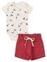 Conjunto Bebê Menina Body e Shorts Moletinho Cerejas