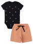 Conjunto Bebê Menino Body e Bermuda Moletinho Pegadas