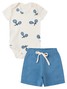 Conjunto Bebê Menino Body e Bermuda Moletinho Raquetes
