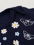 Kit Macacão Bebê Menina Suedine Flores e Borboletas