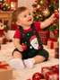 Conjunto Jardineira Bebê Unissex  Suedine Natal Papai Noel