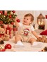 Conjunto Jardineira Bebê Unissex Suedine Natal Urso