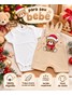 Conjunto Jardineira Bebê Unissex Suedine Natal Urso