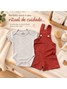 Conjunto Jardineira Bebê Menino Moletinho Jet Terra