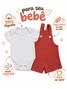 Conjunto Jardineira Bebê Menino Moletinho Jet Terra