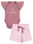 Conjunto Bebê Menina Body e Shorts Moletinho Borboletas