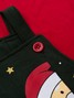 Conjunto Jardineira Bebê Unissex  Suedine Natal Papai Noel