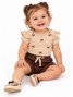 Conjunto Bebê Menina Body e Shorts Moletinho Laços