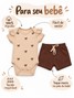 Conjunto Bebê Menina Body e Shorts Moletinho Laços