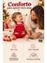 Conjunto Jardineira Bebê Unissex Suedine Natal Rena