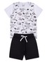 Conjunto Infantil Menino Camiseta Bermuda Dino