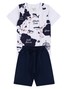 Conjunto Infantil Menino Camiseta Bermuda Mapa