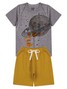 Conjunto Infantil Menino Camiseta Bermuda Planetas