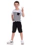 Conjunto Infantil Menino Camiseta Bermuda Listras