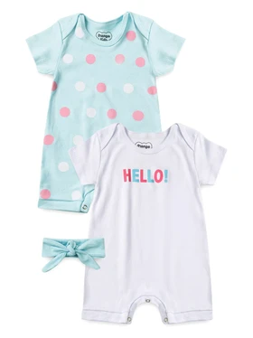 Kit Macacão Bebê Menina Suedine Hello