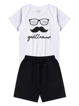 Conjunto Infantil Menino Camiseta Bermuda Bigode