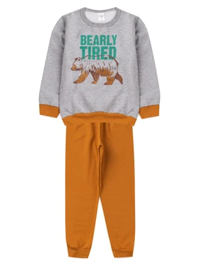 Conjunto Infantil Menino Moletom Peluciado Bearly