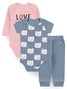 Kit Body Bebê Menina Suedine Love