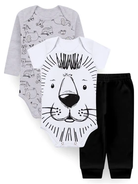 Kit Body Bebê Menino Suedine Selva