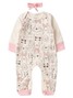 Macacão Bebê Menina Suedine M/Longa Coelho