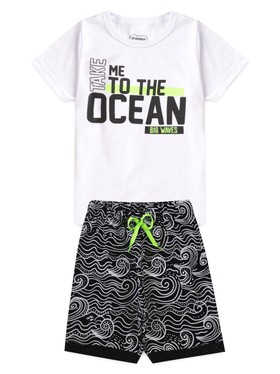 Conjunto Infantil Menino Camiseta Bermuda Ocean